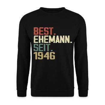 Meilleur mari depuis 1946 Cadeau d’anniversaire 1946 - Sweat-shirt Unisexe - noir - Devant - Alina (178cm) & Michal (187cm)