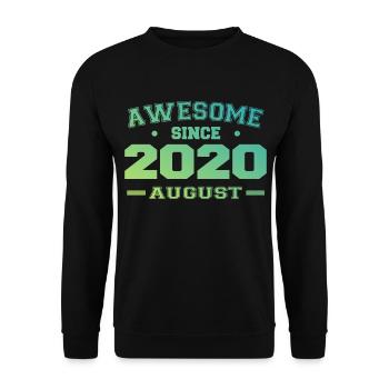 2020 August Jahr Geburt Geburtstag August 2020 - Unisex Pullover - Schwarz - Vorne - Alina (178cm) & Michal (187cm)
