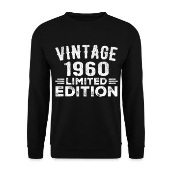 Année de naissance 1960 Année de naissance Millésime 1960 - Sweat-shirt Unisexe - noir - Devant - Alina (178cm) & Michal (187cm)