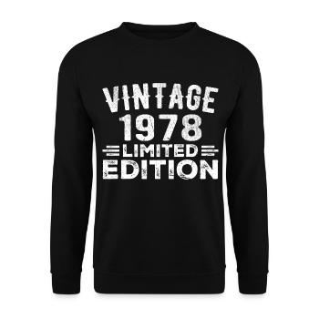 Année de naissance 1978 Année de naissance Millésime 1978 - Sweat-shirt Unisexe - noir - Devant - Alina (178cm) & Michal (187cm)