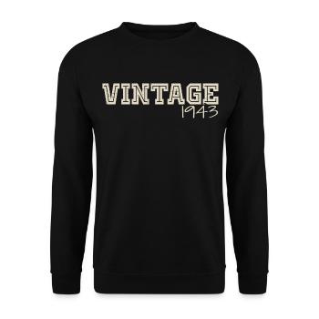 Vintage 1943 Original 1943 Retro 1943 Gift 1943 - Unisex Sweatshirt - black - Front - Alina (178cm) & Michal (187cm)