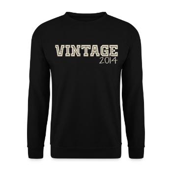 Vintage 2014 Original 2014 Retro 2014 Gift 2014 - Unisex Sweatshirt - black - Front - Alina (178cm) & Michal (187cm)
