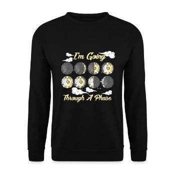 I'm Going Through A Phase - Astronomy Galaxy - Unisex Sweatshirt - black - Front - Alina (178cm) & Michal (187cm)
