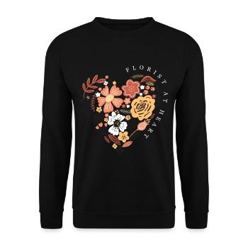 Belle fleur coeur jardinage Amateurs de plantes - Sweat-shirt Unisexe - noir - Devant - Alina (178cm) & Michal (187cm)