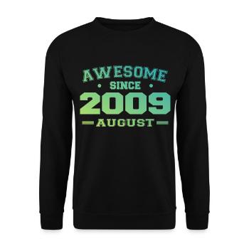 2009 Août Année Naissance Anniversaire Août 2009 - Sweat-shirt Unisexe - noir - Devant - Alina (178cm) & Michal (187cm)