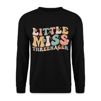Little Miss Threenager 3rd Birthday 3Year Old Girl - Sweat-shirt Unisexe - noir - Devant - Alina (178cm) & Michal (187cm)