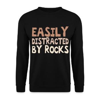 Easily Distracted By Rocks Geology Paleontologist - Sweat-shirt Unisexe - noir - Devant - Alina (178cm) & Michal (187cm)