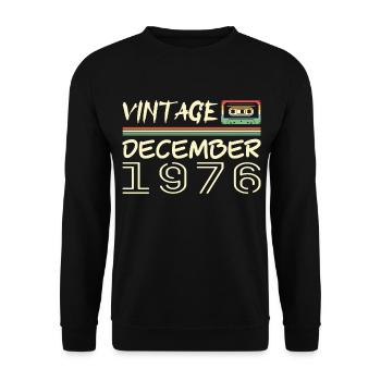 1976 Décembre 1976 Jubilé Décembre 1976 - Sweat-shirt Unisexe - noir - Devant - Alina (178cm) & Michal (187cm)