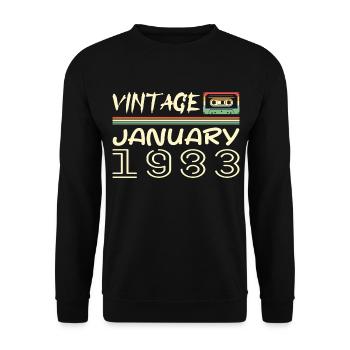Vintage January 1983 - Birthday January 1983 - Unisex Sweatshirt - black - Front - Alina (178cm) & Michal (187cm)