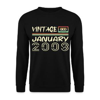Vintage January 2008 - Birthday January 2008 - Unisex Sweatshirt - black - Front - Alina (178cm) & Michal (187cm)