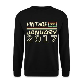 Vintage Janvier 2017 - Anniversaire Janvier 2017 - Sweat-shirt Unisexe - noir - Devant - Alina (178cm) & Michal (187cm)