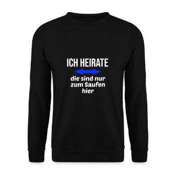 Junggesellenabschied - Unisex Pullover - Schwarz - Vorne - Alina (178cm) & Michal (187cm)