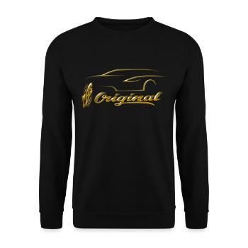 Sports Car Car Silhouette Design - Unisex Sweatshirt - black - Front - Alina (178cm) & Michal (187cm)
