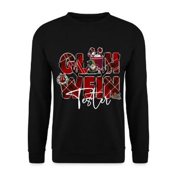 Glühweintester Glühwein Grog Weihnachtsmarkt xmas - Unisex Pullover - Schwarz - Vorne - Alina (178cm) & Michal (187cm)