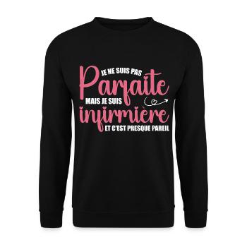 I'm not perfect, I'm a nurse - Unisex Sweatshirt - black - Front - Alina (178cm) & Michal (187cm)