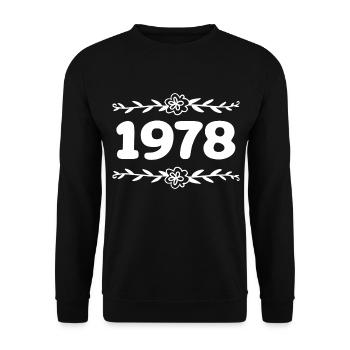 1978 Millésime 1978 Rétro 1978 Anniversaire 1978 - Sweat-shirt Unisexe - noir - Devant - Alina (178cm) & Michal (187cm)
