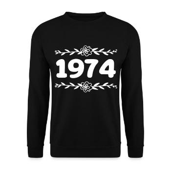 1974 Vintage 1974 Retro 1974 Anniversary 1974 - Unisex Sweatshirt - black - Front - Alina (178cm) & Michal (187cm)