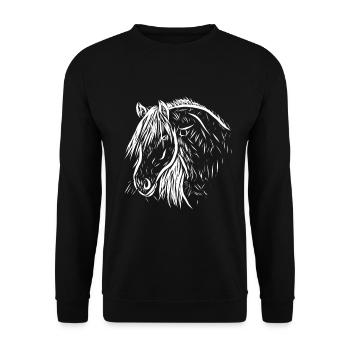 Cheval - Sweat-shirt Unisexe - noir - Devant - Alina (178cm) & Michal (187cm)