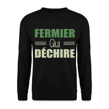 Fermier qui déchire meilleur fermier humour - Sweat-shirt Unisexe - noir - Devant - Alina (178cm) & Michal (187cm)