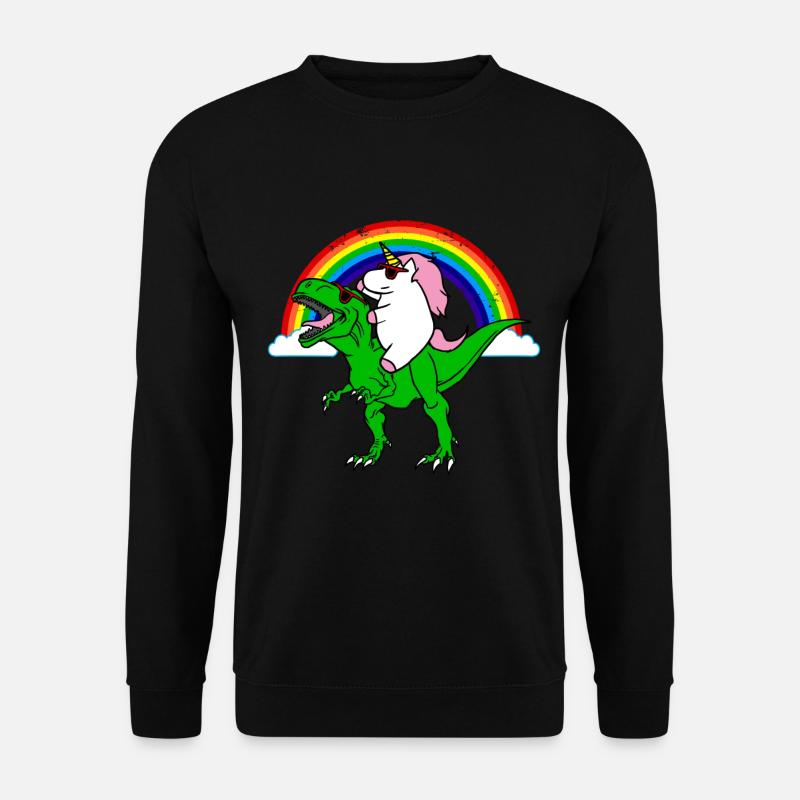 Einhorn und Dinosaurier - Unisex Pullover - Schwarz