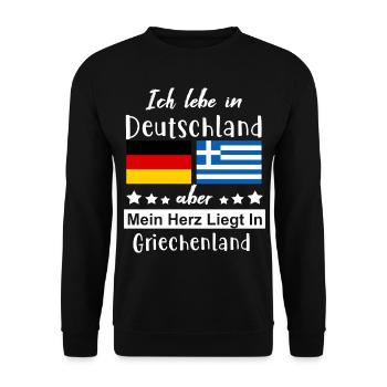 Deutschland Griechenland - Unisex Pullover - Schwarz - Vorne - Alina (178cm) & Michal (187cm)