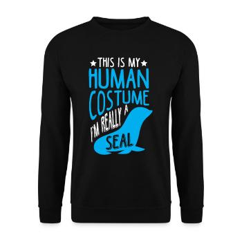 Drôle de phoque zoo animal phoque costume de renard - Sweat-shirt Unisexe - noir - Devant - Alina (178cm) & Michal (187cm)