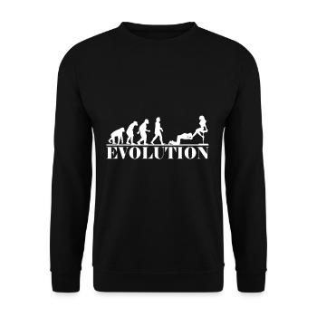Sklave Evolution Unterwürfig BDSM Versaut - Unisex Pullover - Schwarz - Vorne - Alina (178cm) & Michal (187cm)