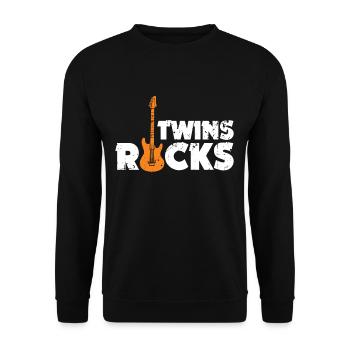 Zwillinge Geschenkidee Rock Musik Kinder - Unisex Pullover - Schwarz - Vorne - Alina (178cm) & Michal (187cm)