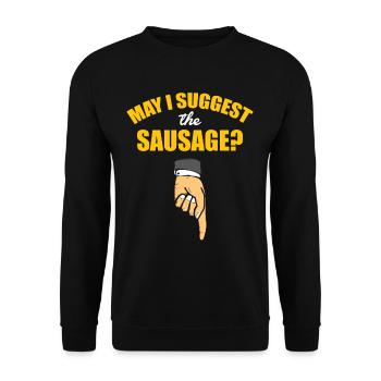 Puis-je recommander la saucisse - verdict offensif - Sweat-shirt Unisexe - noir - Devant - Alina (178cm) & Michal (187cm)