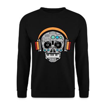 DJ tête de mort Disc Jockey électro techno musique - Sweat-shirt Unisexe - noir - Devant - Alina (178cm) & Michal (187cm)