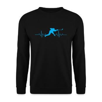 Ice Hockey Heartbeat - Unisex Sweatshirt - black - Front - Alina (178cm) & Michal (187cm)