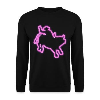 Néon Rodeo Shirt Idées Cadeaux cow-boy - Sweat-shirt Unisexe - noir - Devant - Alina (178cm) & Michal (187cm)