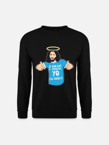 Funny Jesus Shirt Christian Meme Yo I'll Solve It - Unisex Pullover - Schwarz
