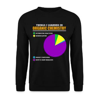 Lustiges organische Chemie Wortspiel für Chemiker - Unisex Pullover - Schwarz - Vorne - Alina (178cm) & Michal (187cm)