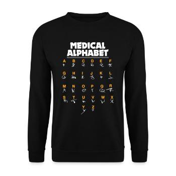 Alphabet médical Infirmière & chimiste - Sweat-shirt Unisexe - noir - Devant - Alina (178cm) & Michal (187cm)