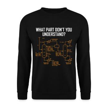 Ingénieur en chimie drôle - chimiste Schéma cirquit - Sweat-shirt Unisexe - noir - Devant - Alina (178cm) & Michal (187cm)