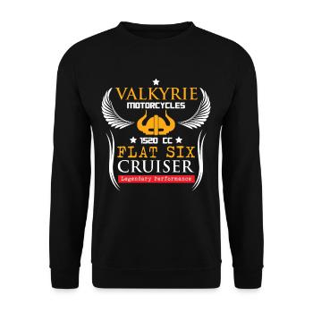 Valkyrie Motorrad Biker - Unisex Pullover - Schwarz - Vorne - Alina (178cm) & Michal (187cm)