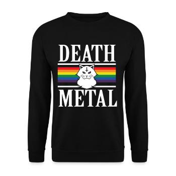 Death Metal Satan Cat Rainbow Rock Gothic - Unisex Sweatshirt - black - Front - Alina (178cm) & Michal (187cm)