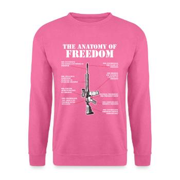 Anatomy of Freedom M4 AR15 Assault Rifle Gun Flag - Unisex Sweatshirt - pink - Front