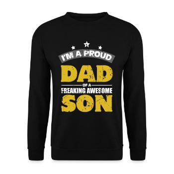 Je suis un père fier d’un grand fils - Sweat-shirt Unisexe - noir - Devant - Alina (178cm) & Michal (187cm)