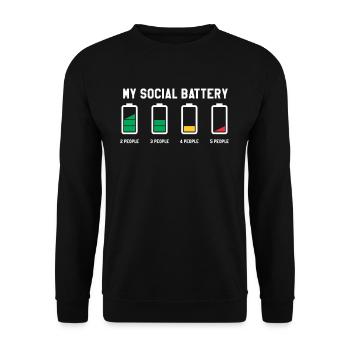 My Social Battery Is Dying - Introverted - Unisex Sweatshirt - black - Front - Alina (178cm) & Michal (187cm)