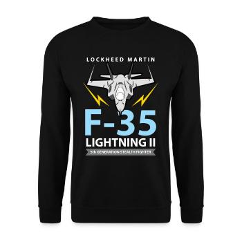 F-35 Lightning II Stealth Fighter Fighter - Unisex Sweatshirt - black - Front - Alina (178cm) & Michal (187cm)