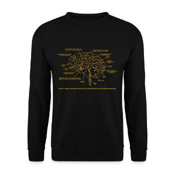 Vintage Menschliche Anatomie Gehirn T-Shirt - Unisex Pullover - Schwarz - Vorne - Alina (178cm) & Michal (187cm)