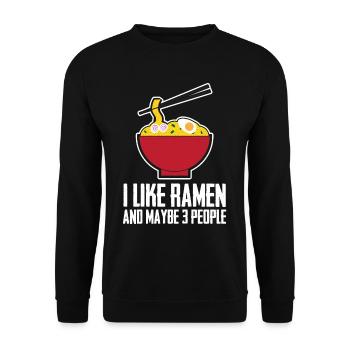 I like ramen kawaii japanese noodle food anime - Unisex Sweatshirt - black - Front - Alina (178cm) & Michal (187cm)