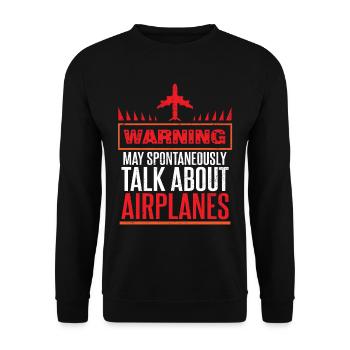 Funny Pilot and Aircraft Giftss - Sweat-shirt Unisexe - noir - Devant - Alina (178cm) & Michal (187cm)