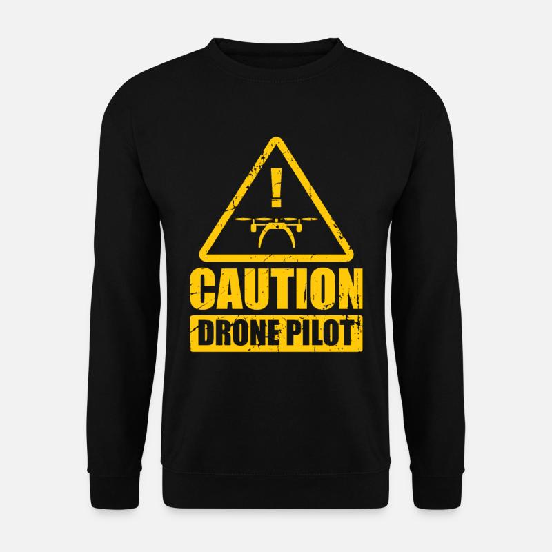 Attention Drone Aircraft Camera - Unisex Sweatshirt - black