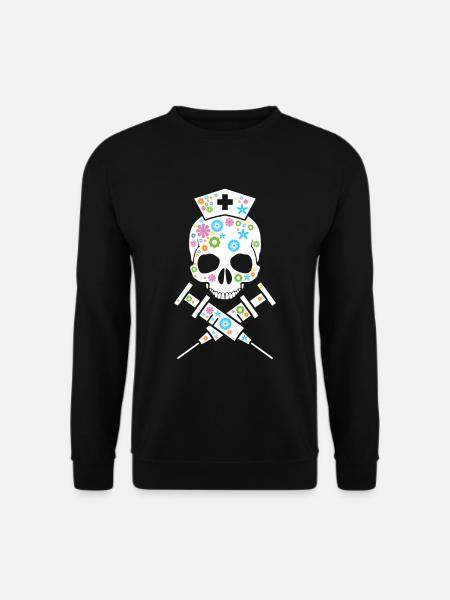 Nurse gift idea - medicine skull. - Unisex Sweatshirt - black