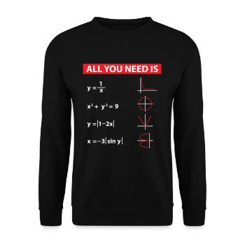 Mathe Algebra Mathematik Lehrer Geschenkidee - Unisex Pullover - Schwarz - Vorne - Alina (178cm) & Michal (187cm)