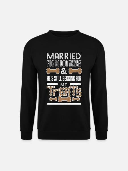 Hochzeit 14 Hundejahre 2. Hochzeitstage - Unisex Pullover - Schwarz
