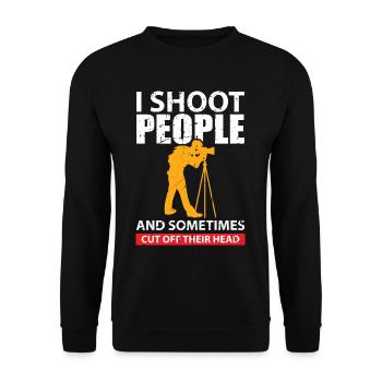 Photographer Funny gift idea for photographers - Unisex Sweatshirt - black - Front - Alina (178cm) & Michal (187cm)